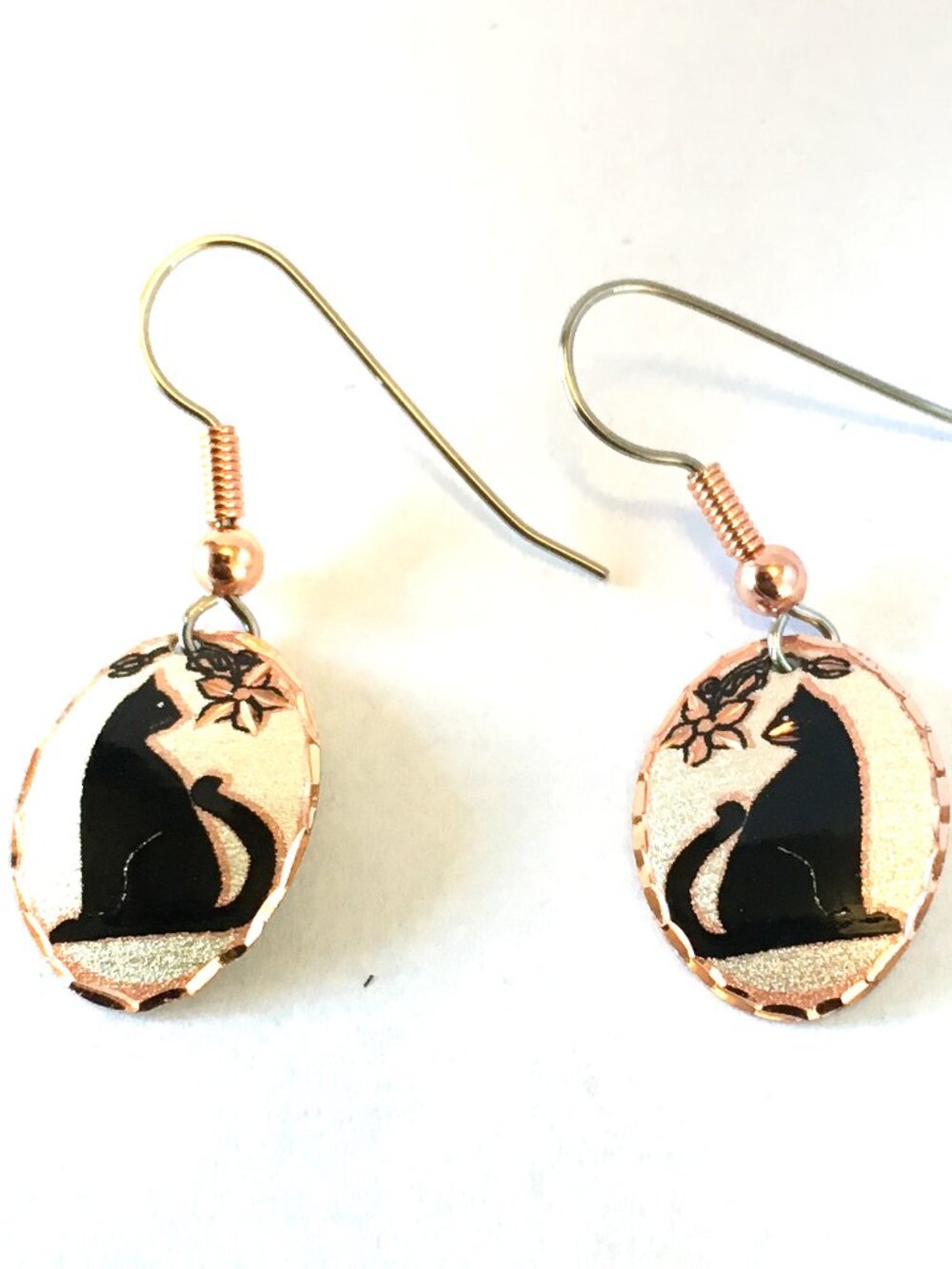 Black cat earrings